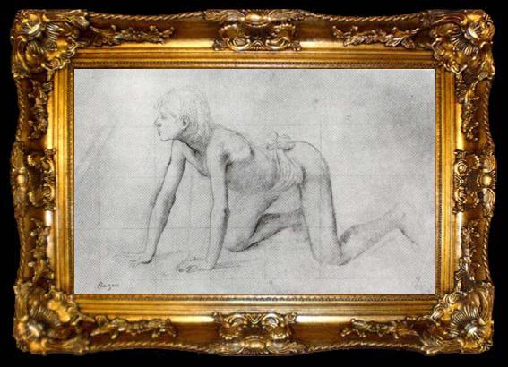 framed  Edgar Degas Study of Kneeling Boy, ta009-2